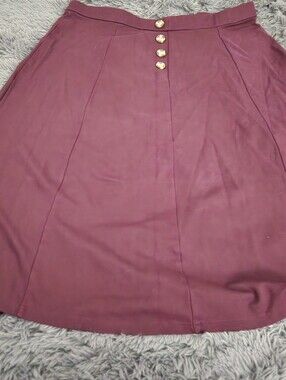 Women's Wine Pleated Skirt